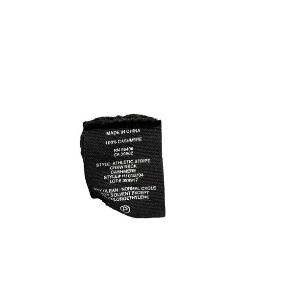 Theory Gray Athletic Stripe Crew Long Sleeve Cashmere Sweater Jumper Size P ECU - Picture 12 of 12